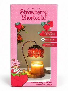 Strawberry Shortcake Candle Warmer Lamp Glass Shade Coquette Cottagecore Decor